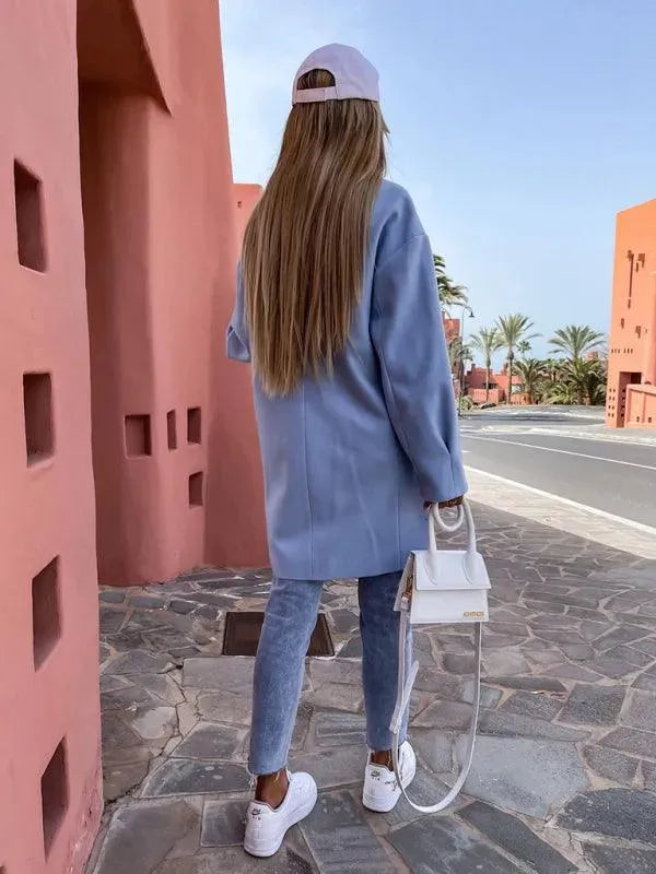 Women's Trench Coat Double Breasted Knee Length