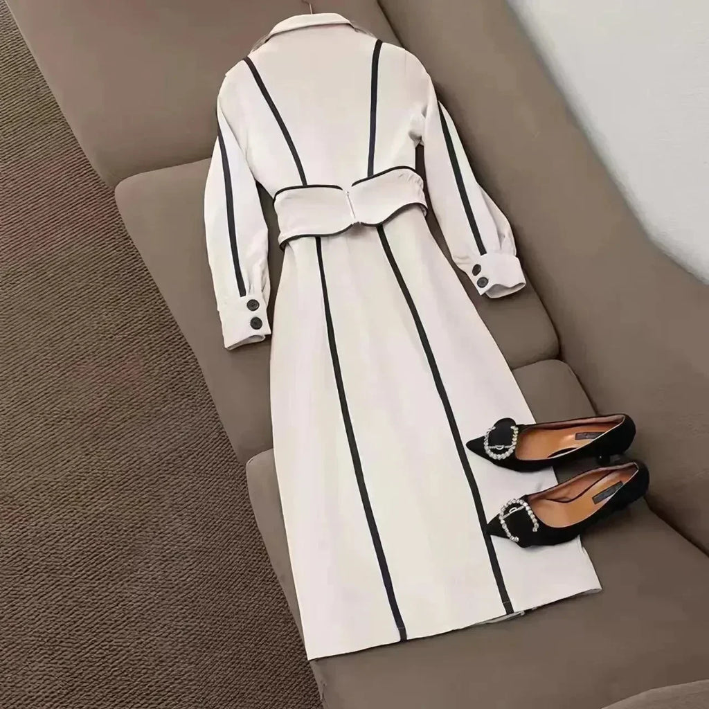 Women's Trench Coat Slim Fit Double Breasted Design