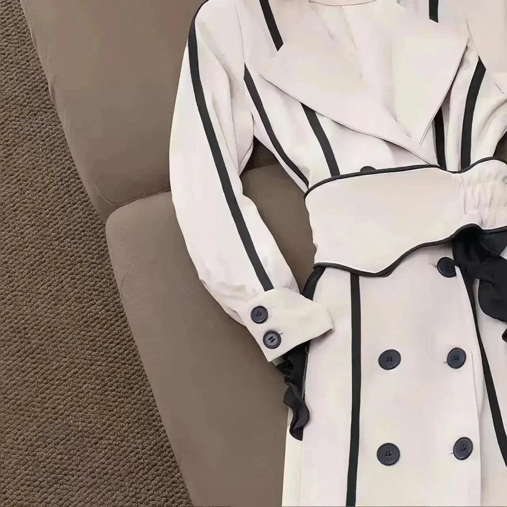 Women's Trench Coat Slim Fit Double Breasted Design