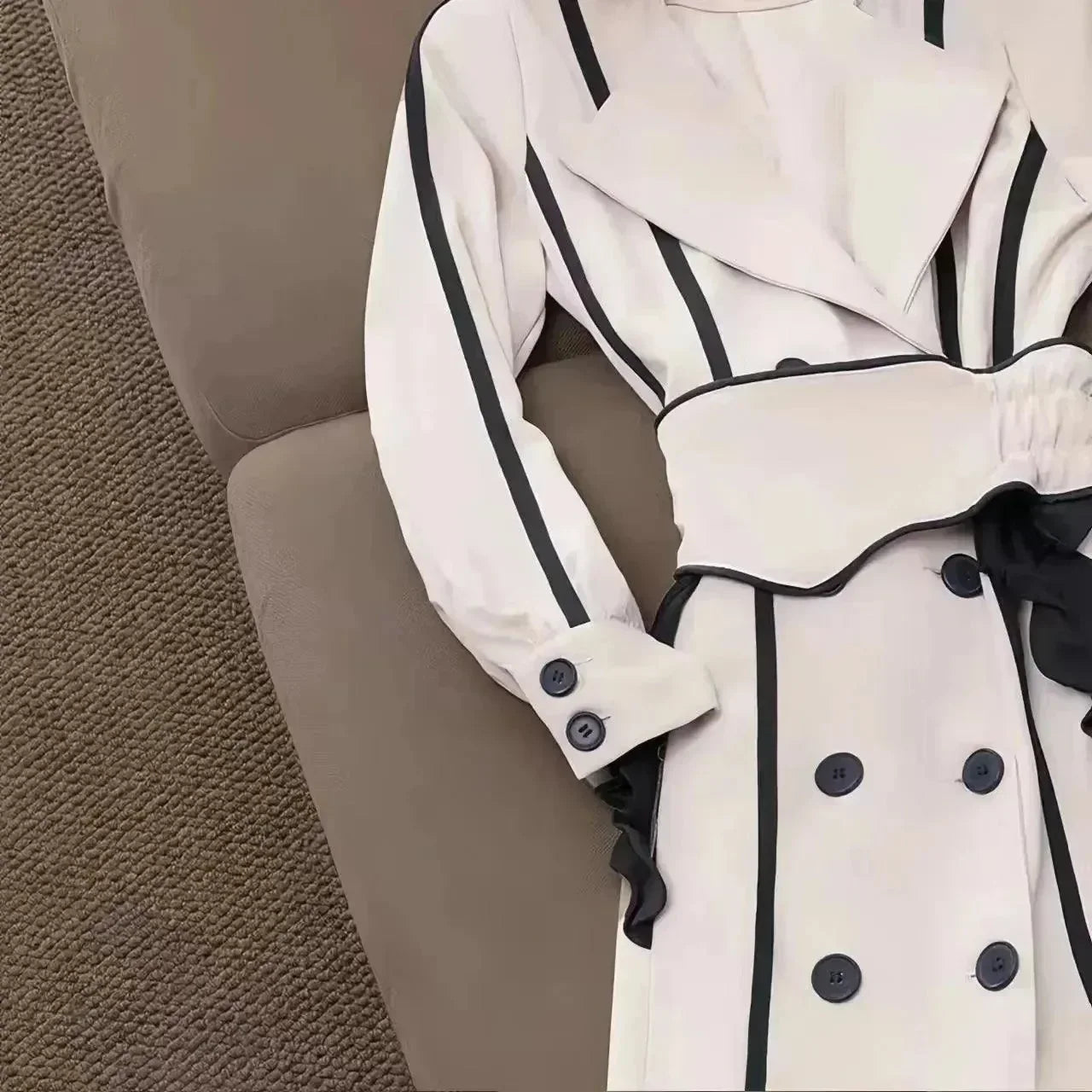 Women's Trench Coat Slim Fit Double Breasted Design