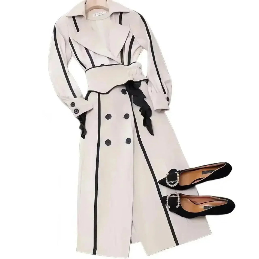 Women's Trench Coat Slim Fit Double Breasted Design