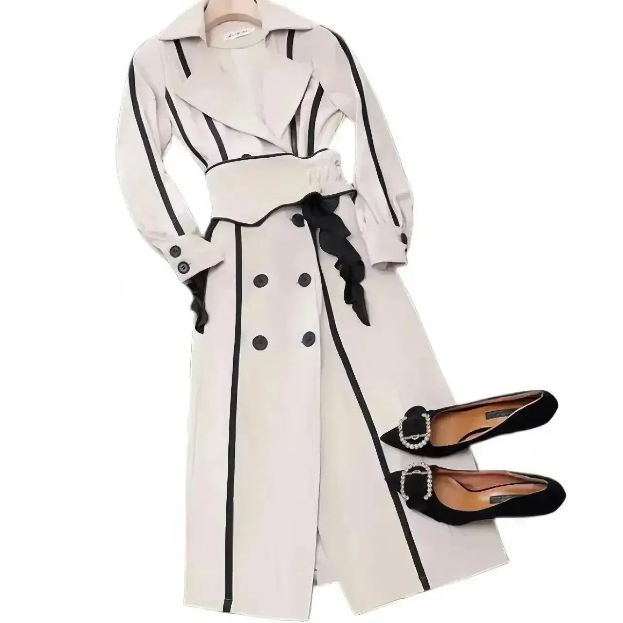 Women's Trench Coat Slim Fit Double Breasted Design