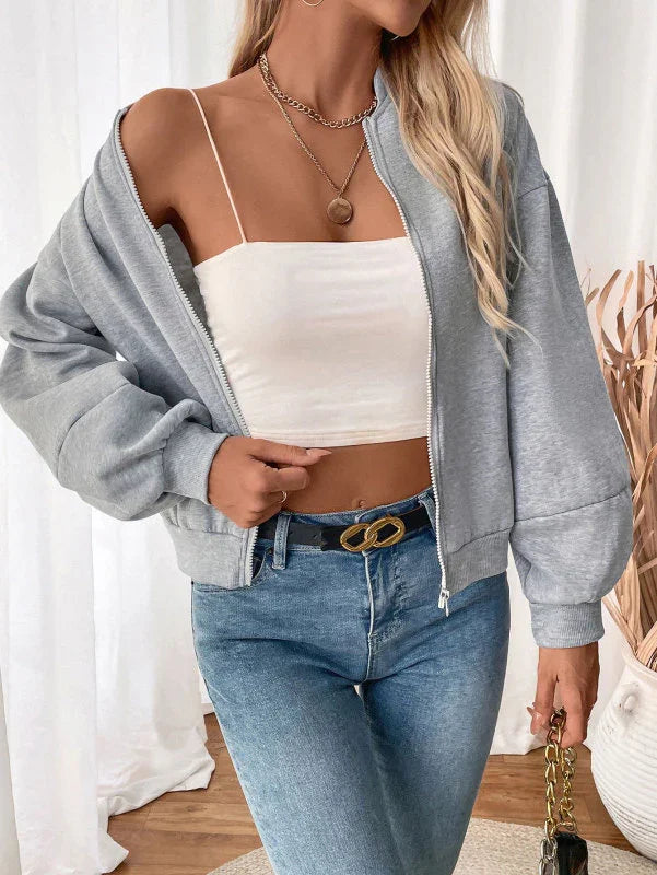 Women's Velvet Bomber Jacket Thickened Ribbed Style
