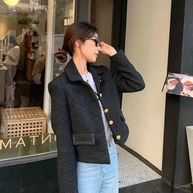 Women’s Vintage Tweed Jacket Retro Style
