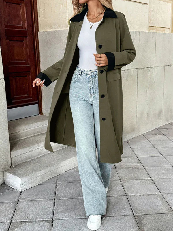 Women's Windbreaker Coat Long Lightweight Casual Style