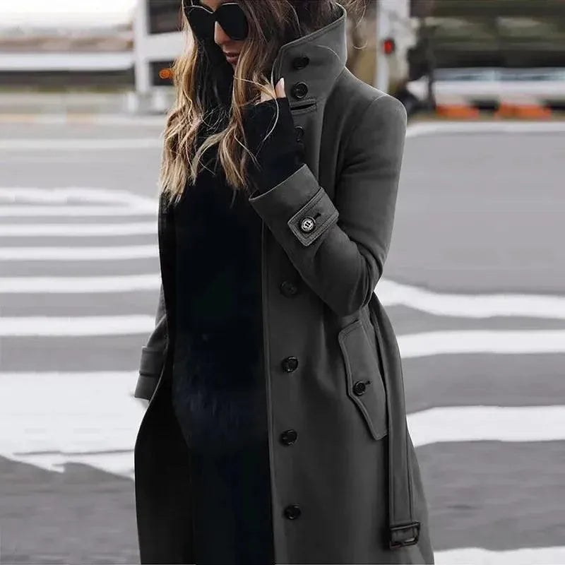 Women's Wool Overcoat Full Length Tailored Fit