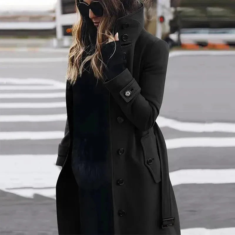 Women's Wool Overcoat Full Length Tailored Fit