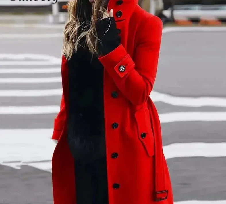 Women's Wool Overcoat Full Length Tailored Fit