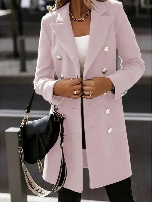Women's Wool Pea Coat Slim Fit Elegant Style