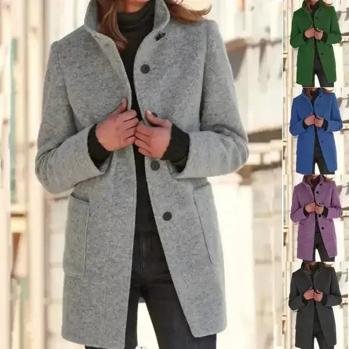 Women's Wool Trench Coat Mid Length Elegant Style