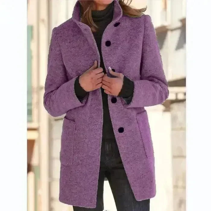 Women's Wool Trench Coat Mid Length Elegant Style