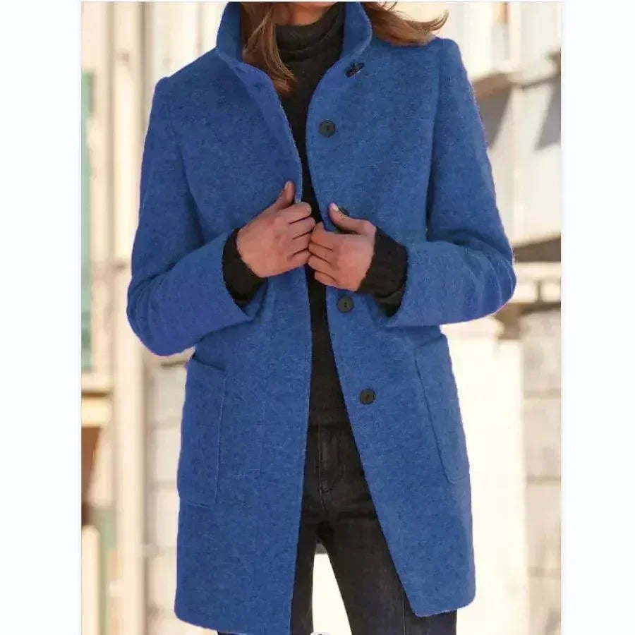 Women's Wool Trench Coat Mid Length Elegant Style