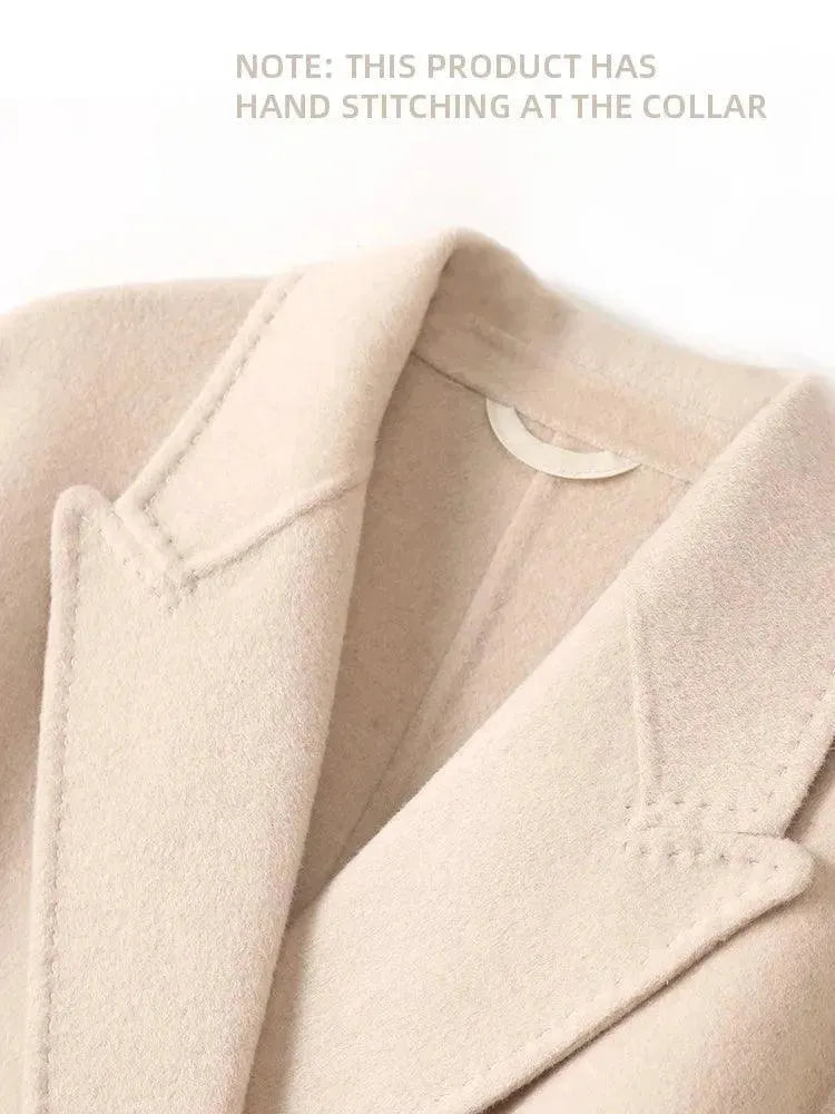 Women's Wool Wrap Coat Long Belted Fit