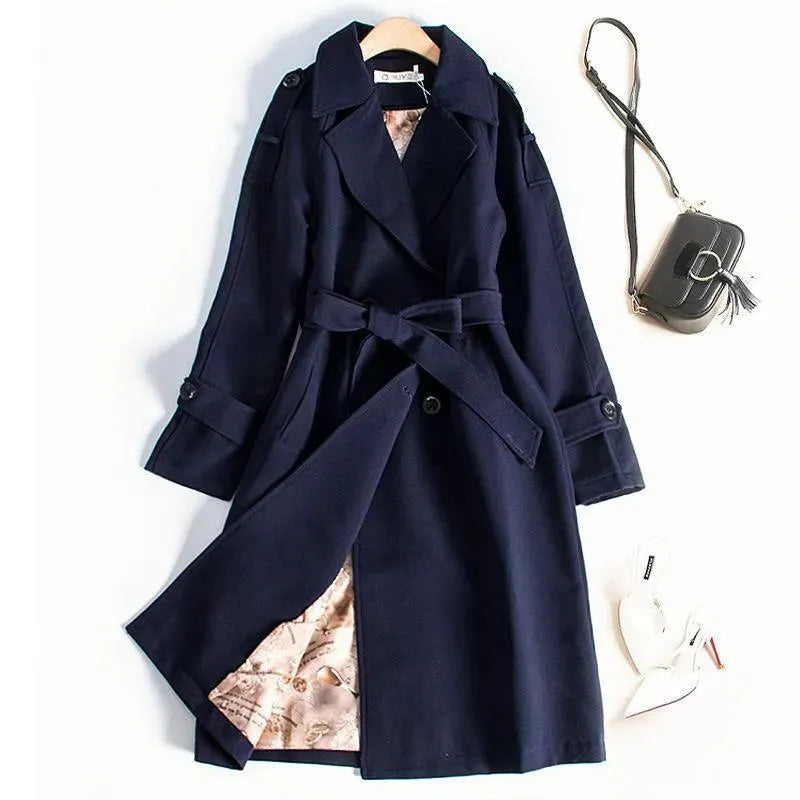 Women's Work Trench Coat Slim Fit Office Style