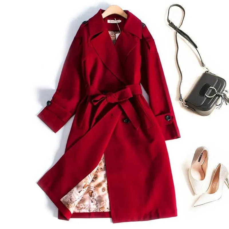 Women's Work Trench Coat Slim Fit Office Style