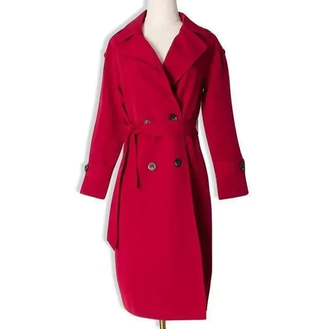 Women's Work Trench Coat Slim Fit Office Style