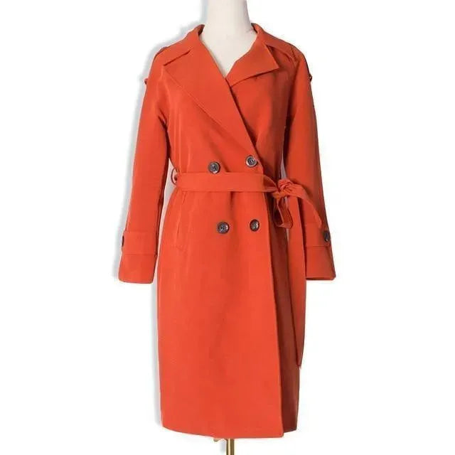 Women's Work Trench Coat Slim Fit Office Style