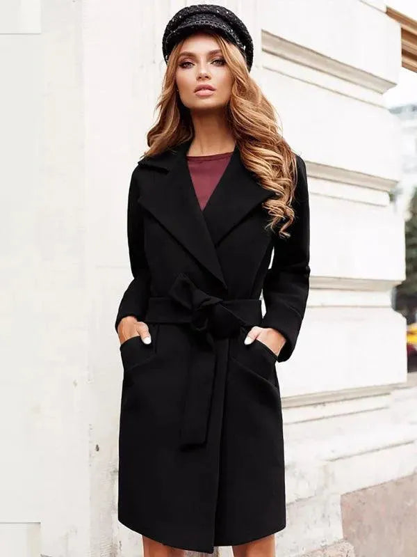 Women's Wrap Coat Oversized Belted Elegant Style