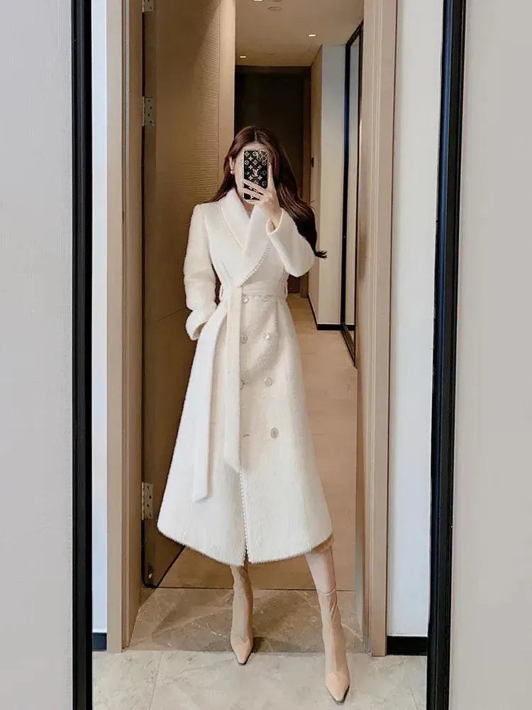 Women's Wrap Coat Slim Fit Belted Design