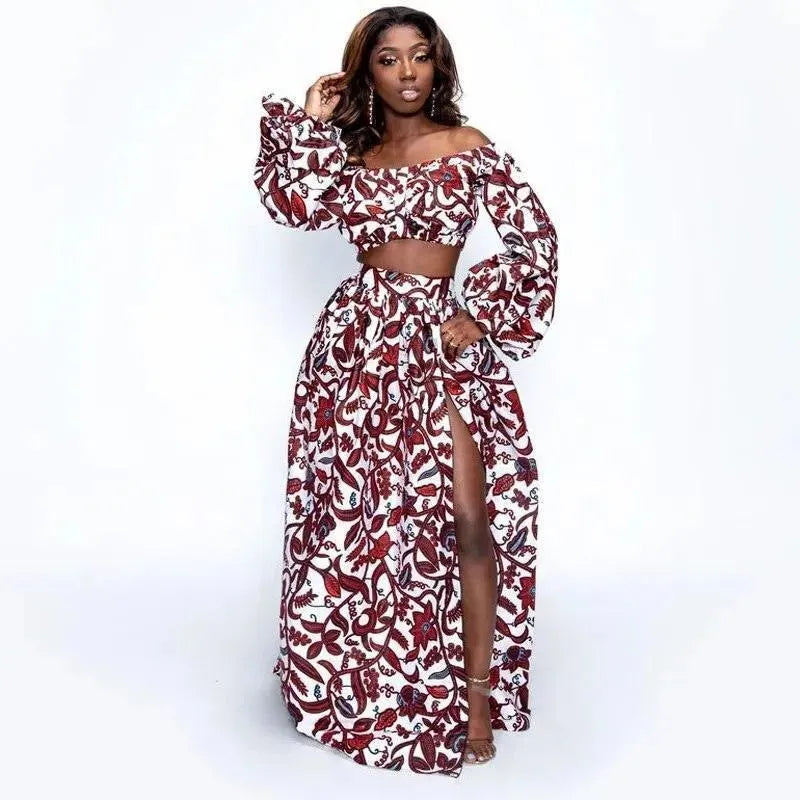 African Print Maxi Skirt-Women's Skirt-LeStyleParfait