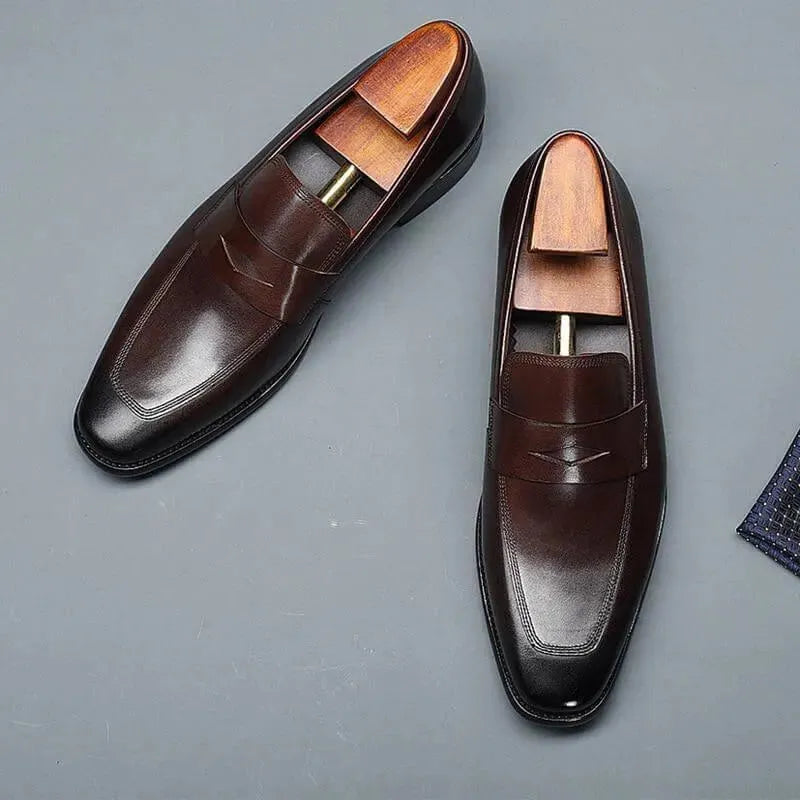 Alfredo Leather Penny Loafer Shoes For Men - Loafer Shoes - LeStyleParfait