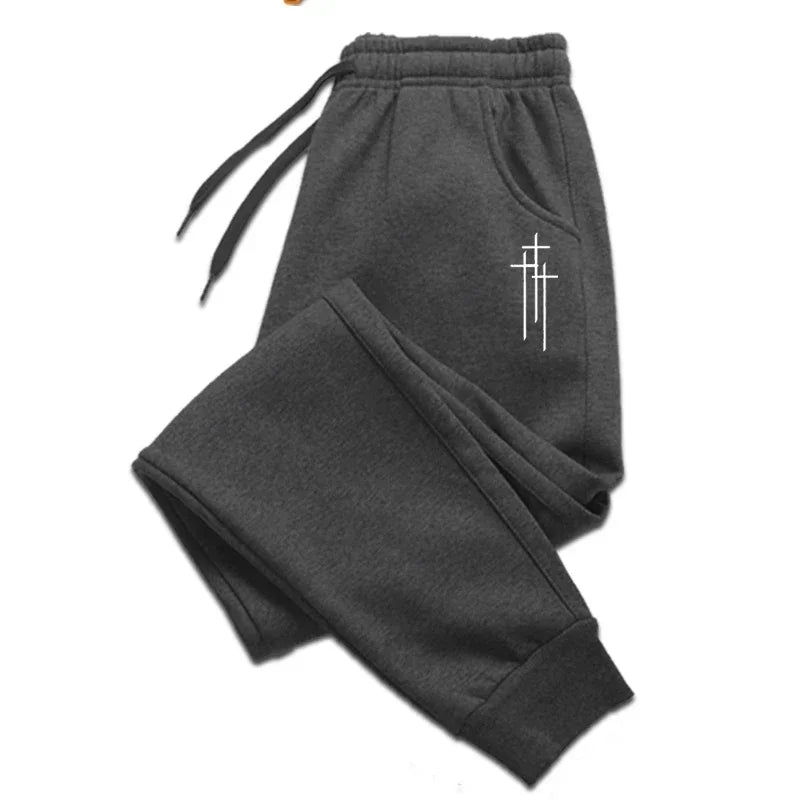 Athleisure Men Jogger Sweatpants - Mid Rise Soft Knit
