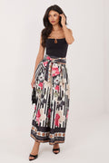 Belted Floral Print Midi Skirt-Women's Skirt-LeStyleParfait