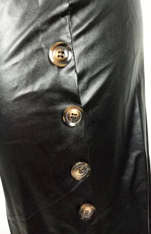 Belted Leather Midi Skirt-Women's Skirt-LeStyleParfait