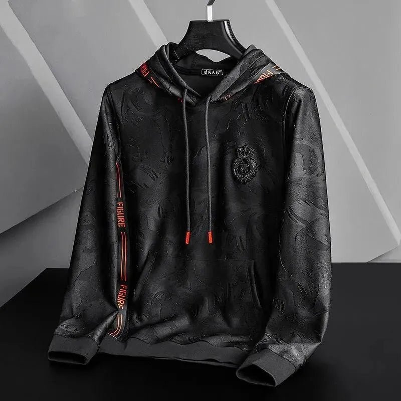 Black Men Hoodie - Embroidered-Men Hoodie-LeStyleParfait