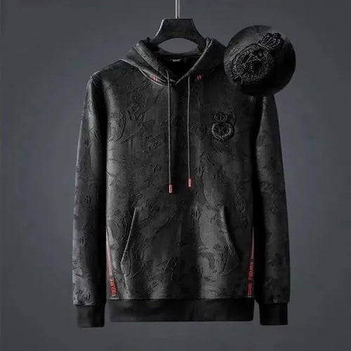 Black Men Hoodie - Embroidered-Men Hoodie-LeStyleParfait