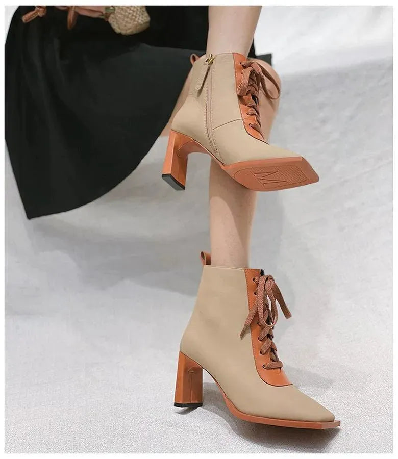 Block Lace-Up Women Boots - Boots - LeStyleParfait