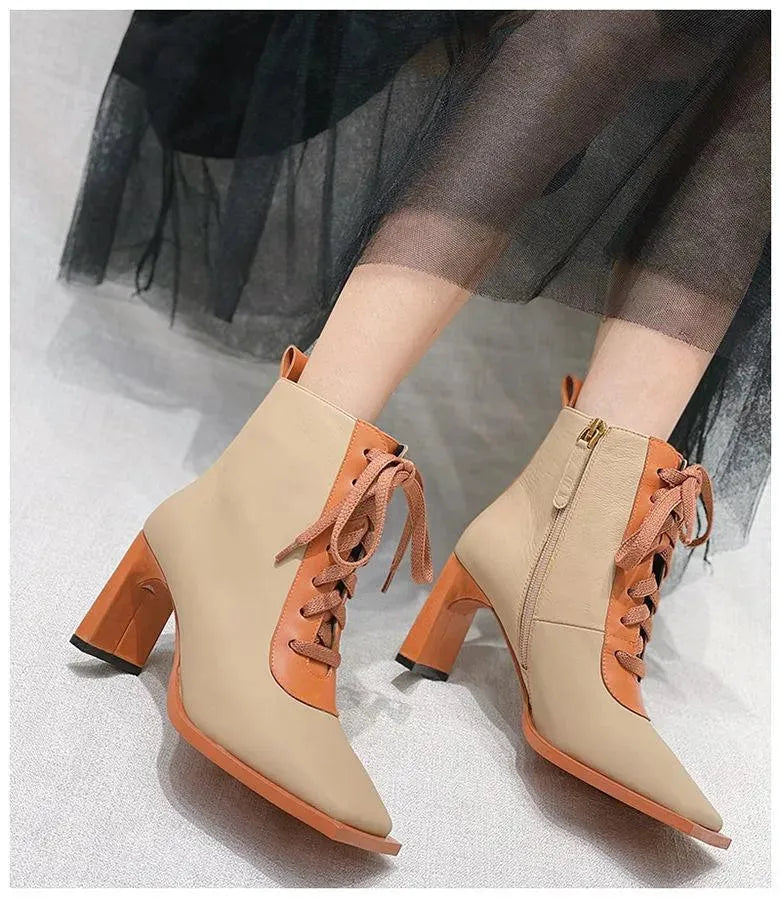Block Lace-Up Women Boots - Boots - LeStyleParfait