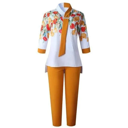 Bold Floral Tailored Two-Piece Set - Floral Tailored Two-Piece Set - LeStyleParfait