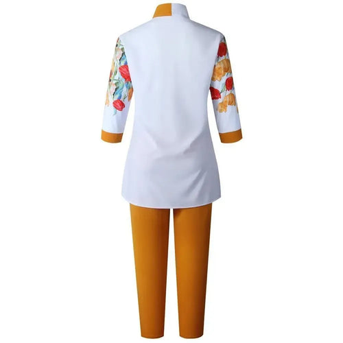 Bold Floral Tailored Two-Piece Set - Floral Tailored Two-Piece Set - LeStyleParfait