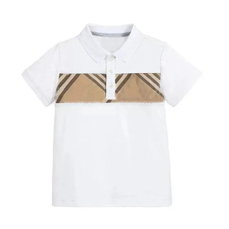 Boys Striped Cotton Polo Shirt-Men Shirts-LeStyleParfait