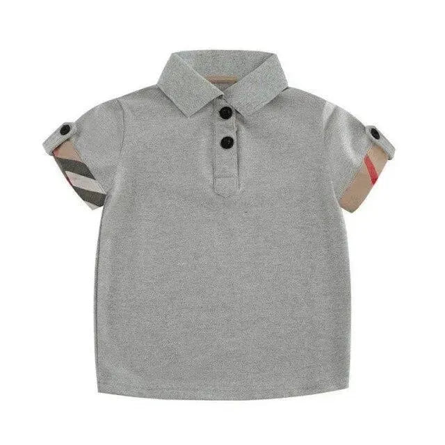 Boys Striped Cotton Polo Shirt-Men Shirts-LeStyleParfait