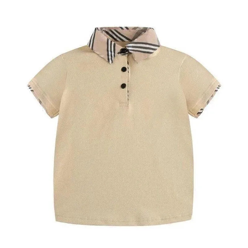 Boys Striped Cotton Polo Shirt-Men Shirts-LeStyleParfait