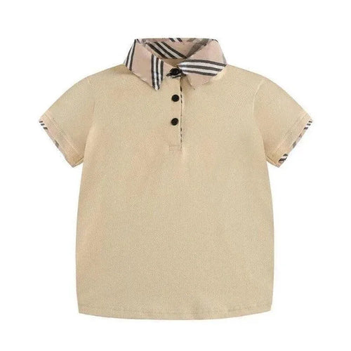 Boys Striped Cotton Polo Shirt-Men Shirts-LeStyleParfait