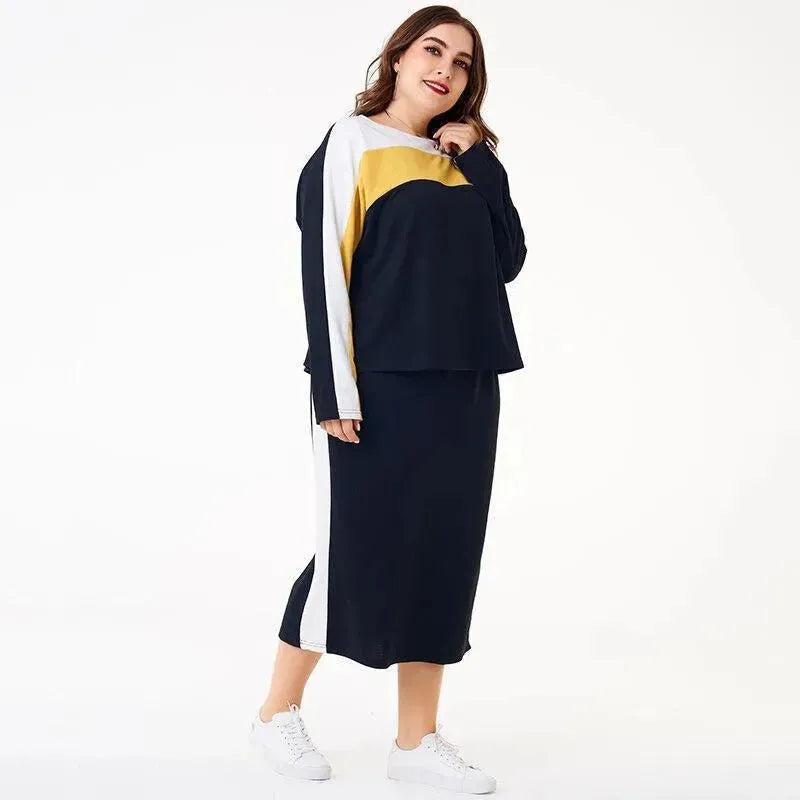 Casual Colorblock Skirt Two-Piece Set - Colorblock Skirt Two-Piece Set - LeStyleParfait