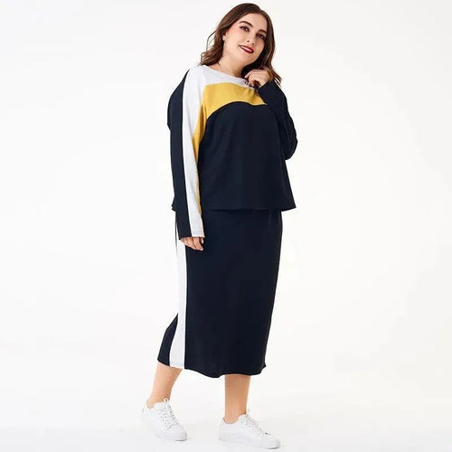Casual Colorblock Skirt Two-Piece Set - Colorblock Skirt Two-Piece Set - LeStyleParfait