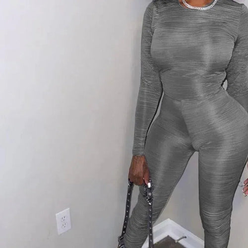 Casual Gray Jersey Two-Piece Set - Solid Jersey Two-Piece Set - LeStyleParfait