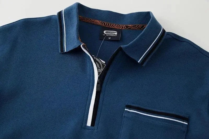 Casual Polo Shirt Men with Chest Pocket-Polo Shirt-LeStyleParfait