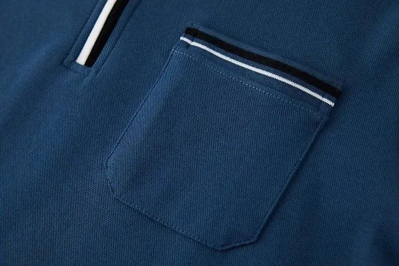 Casual Polo Shirt Men with Chest Pocket-Polo Shirt-LeStyleParfait
