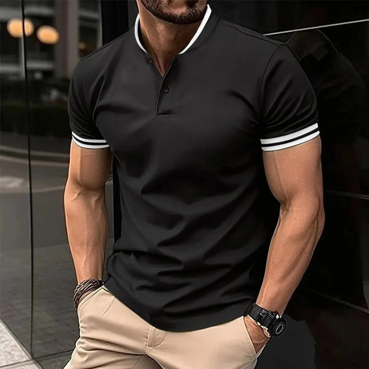 Casual Short-Sleeved Men Polo Shirt-Polo Shirt-LeStyleParfait