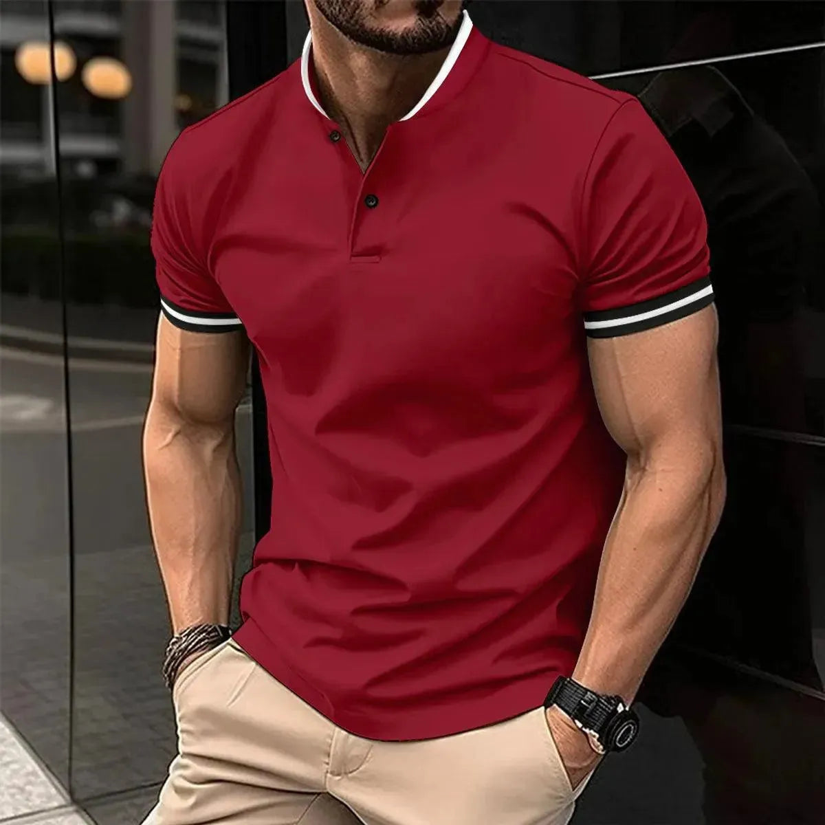 Casual Short-Sleeved Men Polo Shirt-Polo Shirt-LeStyleParfait