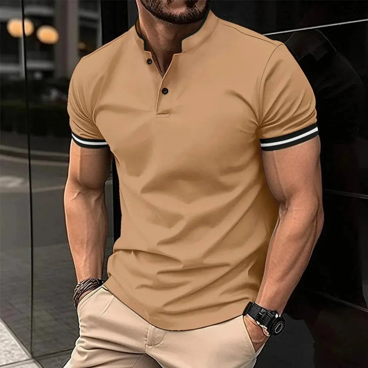 Casual Short-Sleeved Men Polo Shirt-Polo Shirt-LeStyleParfait