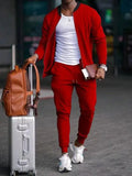 Men's Clothing Set Casual Zipper Plain-Solid Outfit Set - LeStyleParfait