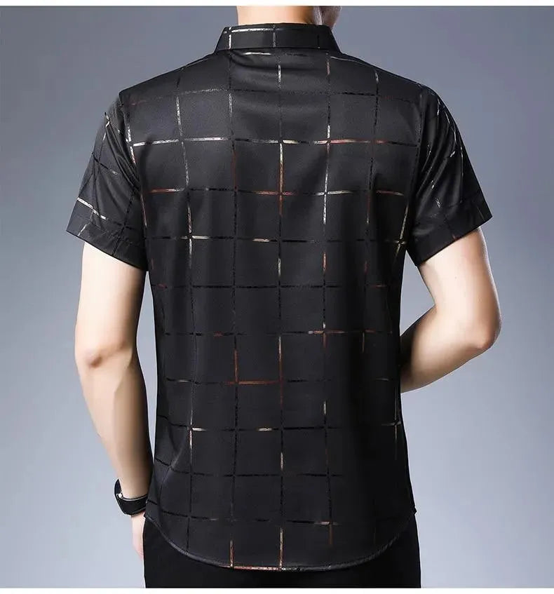 Casual Summer Plaid Shirt For Men-Men Shirts-LeStyleParfait
