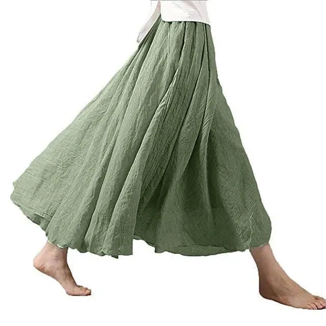 Casual Summer Pleated Maxi Skirt-Women's Skirt-LeStyleParfait