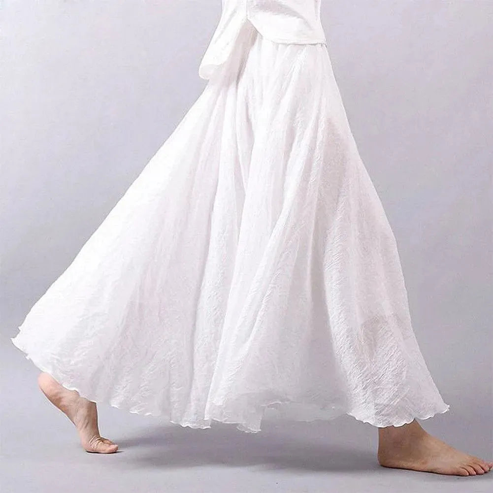 Casual Summer Pleated Maxi Skirt-Women's Skirt-LeStyleParfait